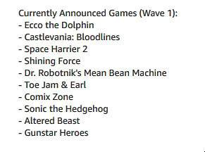 Amazon.comの「Sega Genesis Mini」製品ページより。日本版「メガドライブ ミニ」とはひと味違う外観に、収録タイトルも異なります。メガドライバーな人は「メガドライブ ミニ」と並べたくなっちゃいますよねー