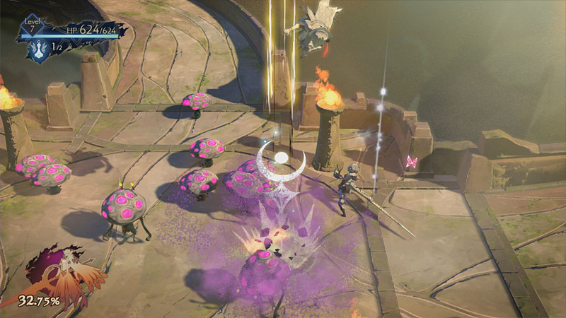 立体的な攻撃が得意なザーフ。上空からザーフの槍が魔物を捉え、カガチが追撃する「スウィープ」