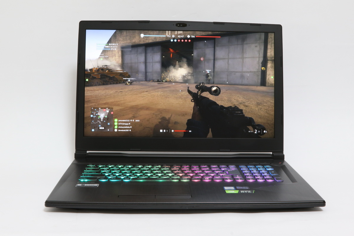 17インチのワイド液晶が印象的なGALLERIA GCR2070RNF