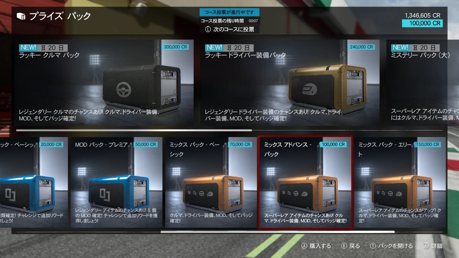 最終的に完全に削除されたプライズパック