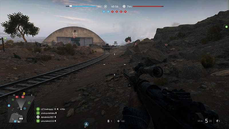 「コンクエスト」の「Arras」マップをプレイして、序盤5分のプレイデータを計測。それを5回行なった