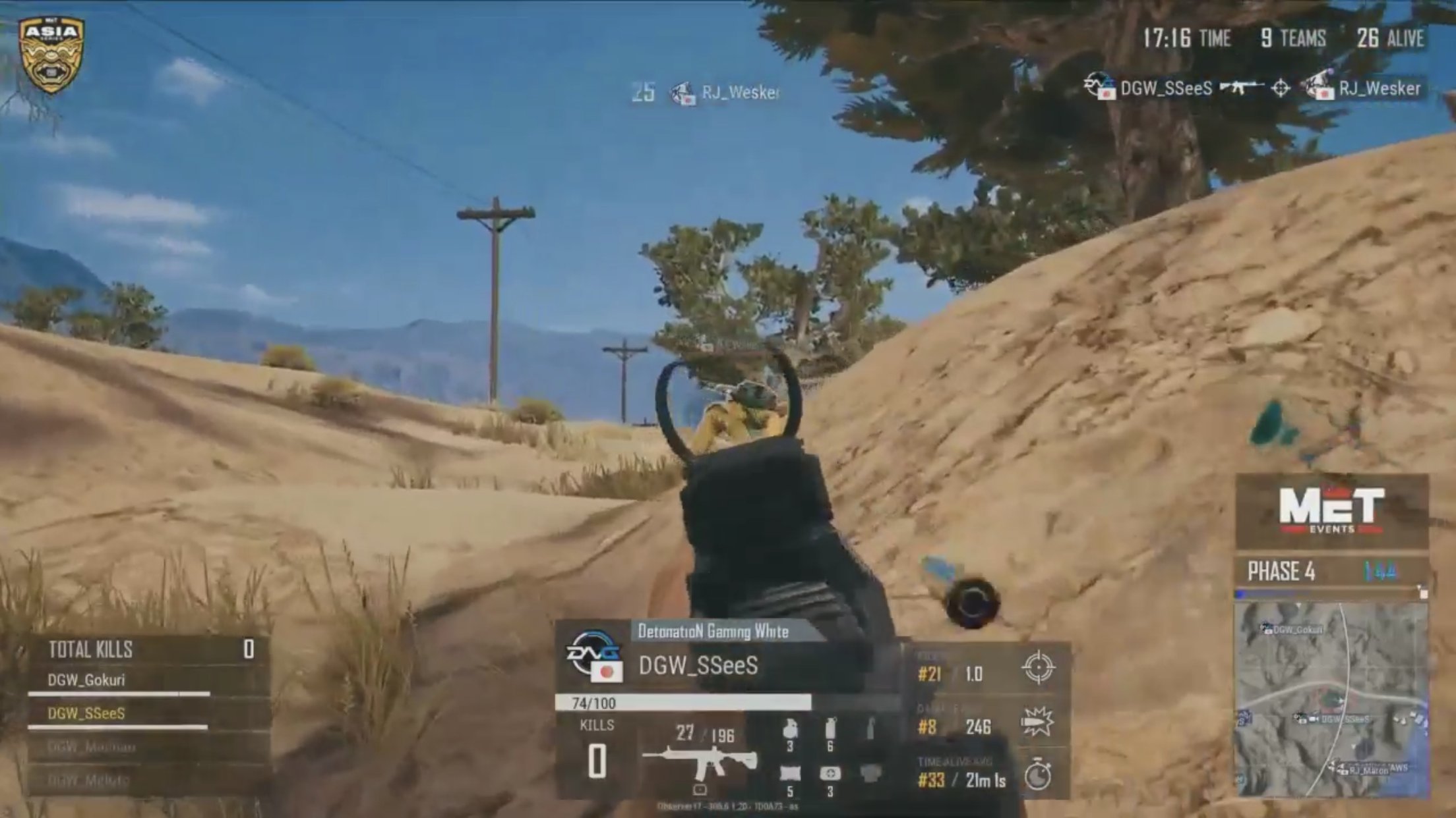 幻のラウンド15のDetonatioN Gaming White SSeeS選手対、Rascal Jester Wesker選手の直接対決