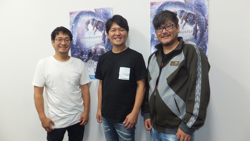 左から、「MHW」エグゼクティブディレクター/アートディレクターの藤岡要氏、プロデューサーの辻本良三氏、ディレクターの市原大輔氏