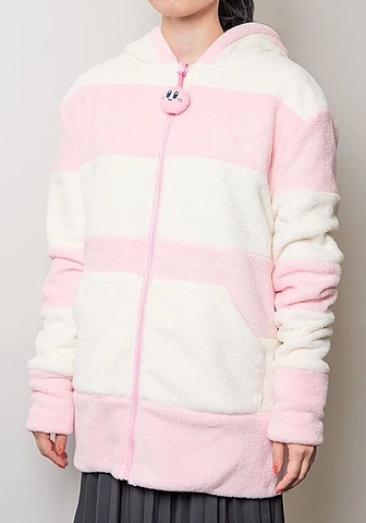 星のカービィ　playful kirby パーカー　白 グッスマ、「星のカービィ」をモチーフにしたもこもこリバーシブル