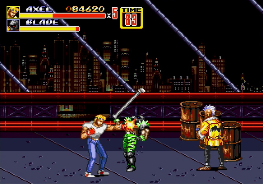 多彩な技を駆使して、次々と出現するいかにも狂暴そうな敵を倒していく面白さが「ベア・ナックル」シリーズ最大の特長だ