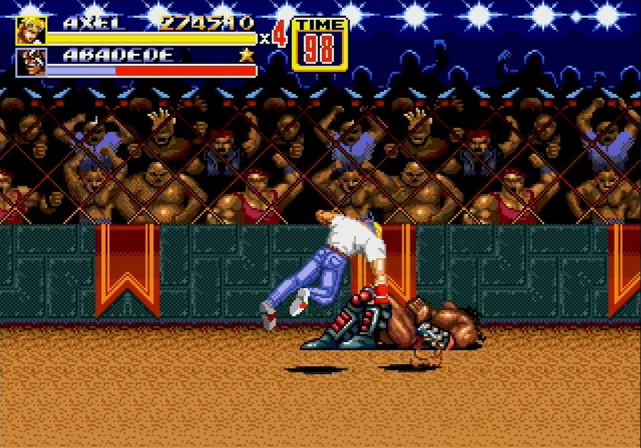 多彩な技を駆使して、次々と出現するいかにも狂暴そうな敵を倒していく面白さが「ベア・ナックル」シリーズ最大の特長だ