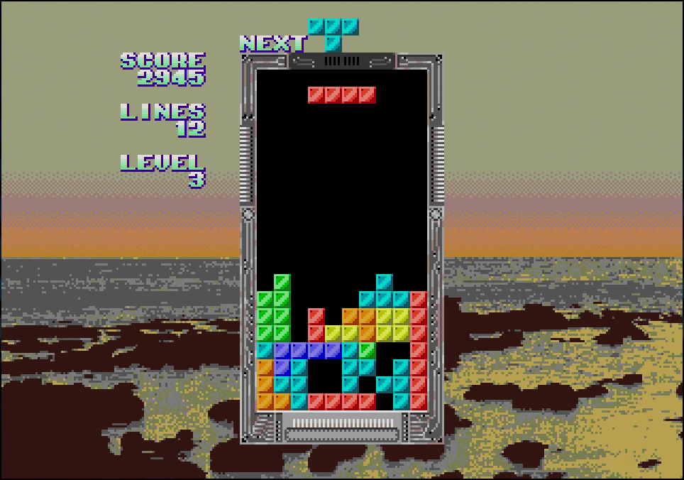 メガドライブミニの「テトリス」に関してはCRTフィルターをオフにするのをお勧めしたい