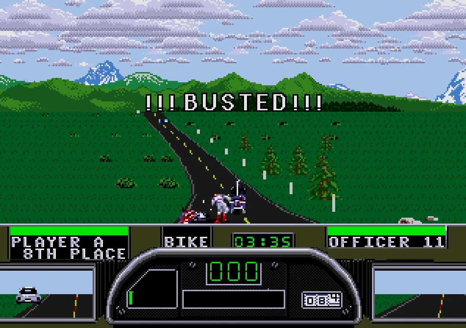 白バイ警官が並走してる時に転んでしまうとその場で逮捕されてしまう