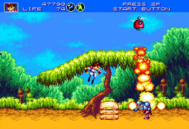 縦スクロール、横スクロール、ユニークなボスなど多彩な展開が魅力