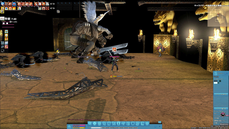 ジャイアント種族キャラクターの何十倍も大きいボスに直面