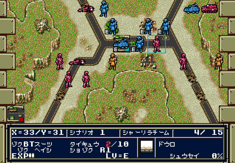 ゲームの感触は本格的なシミュレーション。生き残ったキャラクターは成長する