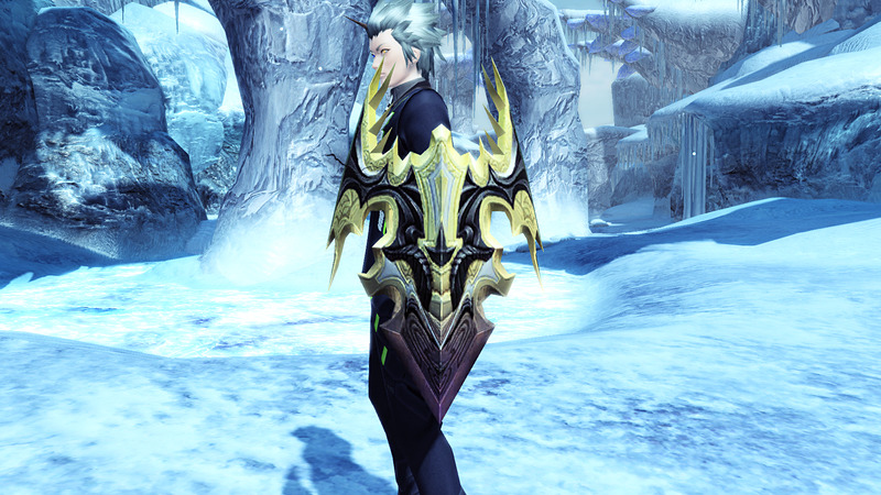 腕部ユニット。刺々しくも堅牢な盾。打射法撃、炎、闇属性の耐性と各種攻撃、防御を上昇させる