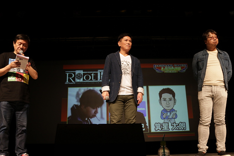 箕星太朗氏（中）と河野一二三氏（右）