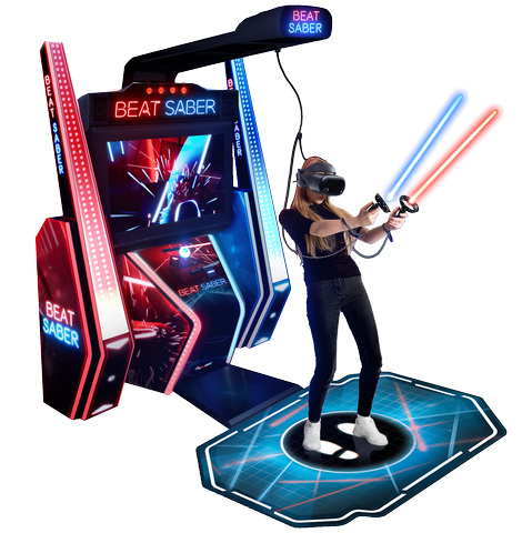 【他サイト48000円で成約しました】ビートセイバーVRを使った実機テスト動画あり★【格安ゲーミングPC】Windows11 i5-8400+GTX1060 6GB 新型VR筐体「ビートセイバー アーケード」が「第2回 YUBIWAZA CUP」に