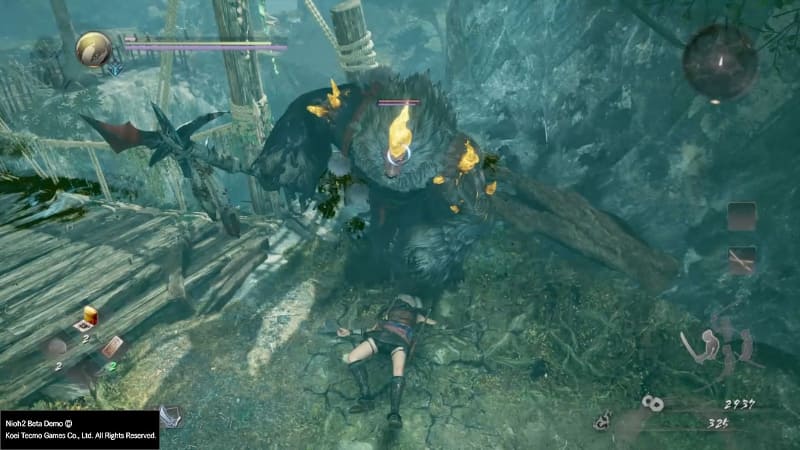 まるで熊の前で寝たふりをする絵になってしまったが、それだけ序盤では恐ろしい存在の「猿鬼」。どっか行ってくれ！と願う間もなく落命したのは言うまでもないだろう