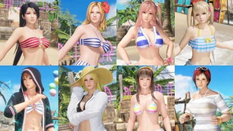 ボーダー柄の健康的な水着16キャラクター分！「DOA6」にて「【復刻