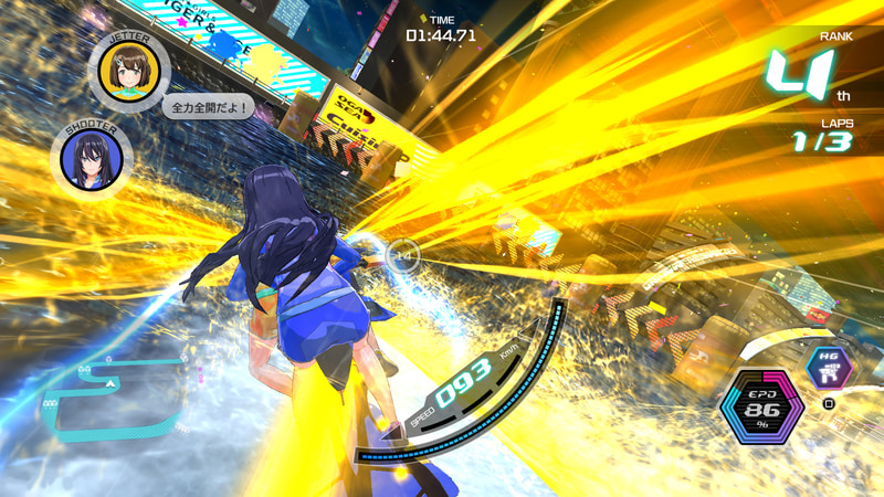 ブーストやドリフトを駆使してコースを走り抜ける