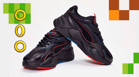 音速のハリネズミ「ソニック」とPUMAのコラボスニーカーが登場