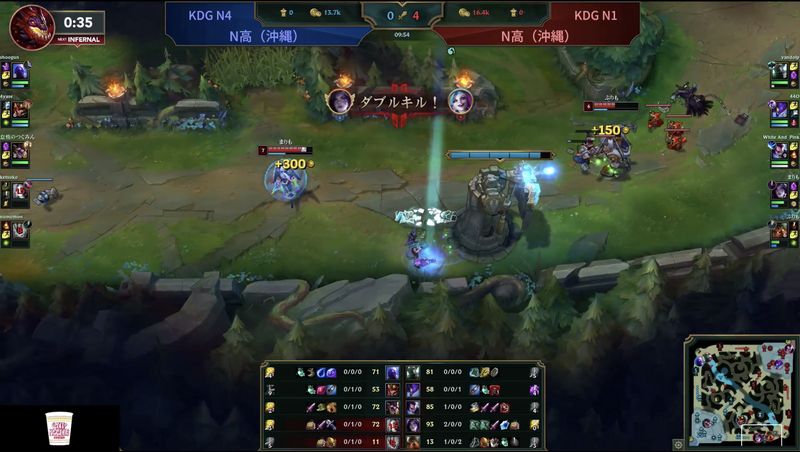 カイサのRでタワーの奥まで追撃してダブルキル獲得