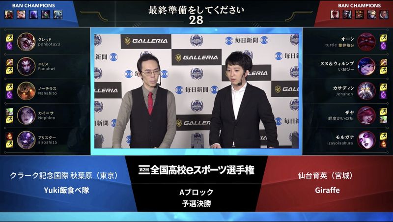 両チームのBan＆Pick