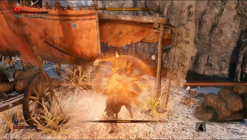 目で見て攻撃が当たる瞬間にガードすることでコンシューマー版と差異なく攻撃を弾ける