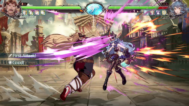 しゃがんだ相手には当たらないという欠点があるが、ガードされてもガードクラッシュを誘発し、有利を取れるのだ