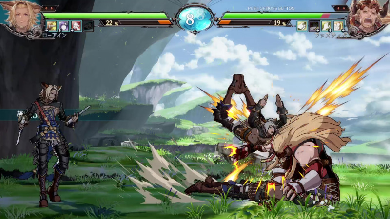  □ボタンでは下段、△ボタンは上段、〇ボタンの強化版ではふたりで上下段同時に攻める