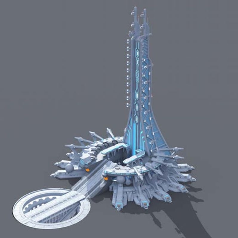 「（仮）宇宙センター・未来エリア」の発射台