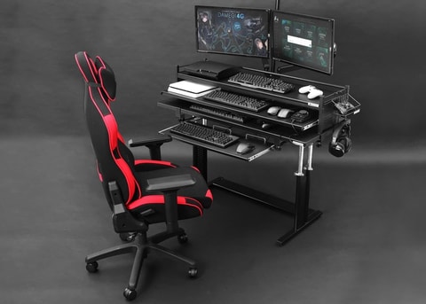 未使用 Bauhütte デバイスベース BDS-1200-BK ブラック Bauhutteより、デスクに後付けできるスライド収納式卓上ラックが登場