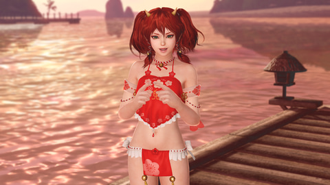 その腹掛け丈短すぎない!? 「DOAXVV」、新SSR水着「鬼福招来」を実装