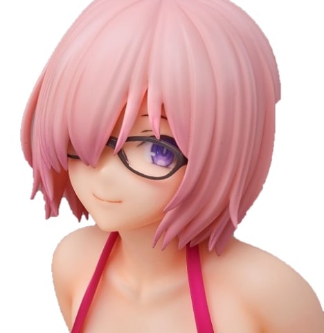 強調されてる前かがみ。「FGO」より、「マシュ・キリエライト（常夏の