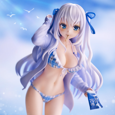米白粕イラスト blue 水着フィギュア 口に咥えたアイスの棒がなんともセクシー！ 米白粕氏が描く「blue」の