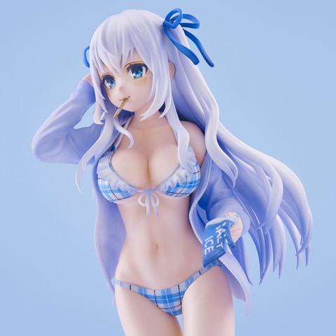 米白粕イラスト blue 水着フィギュア 口に咥えたアイスの棒がなんともセクシー！ 米白粕氏が描く「blue」の