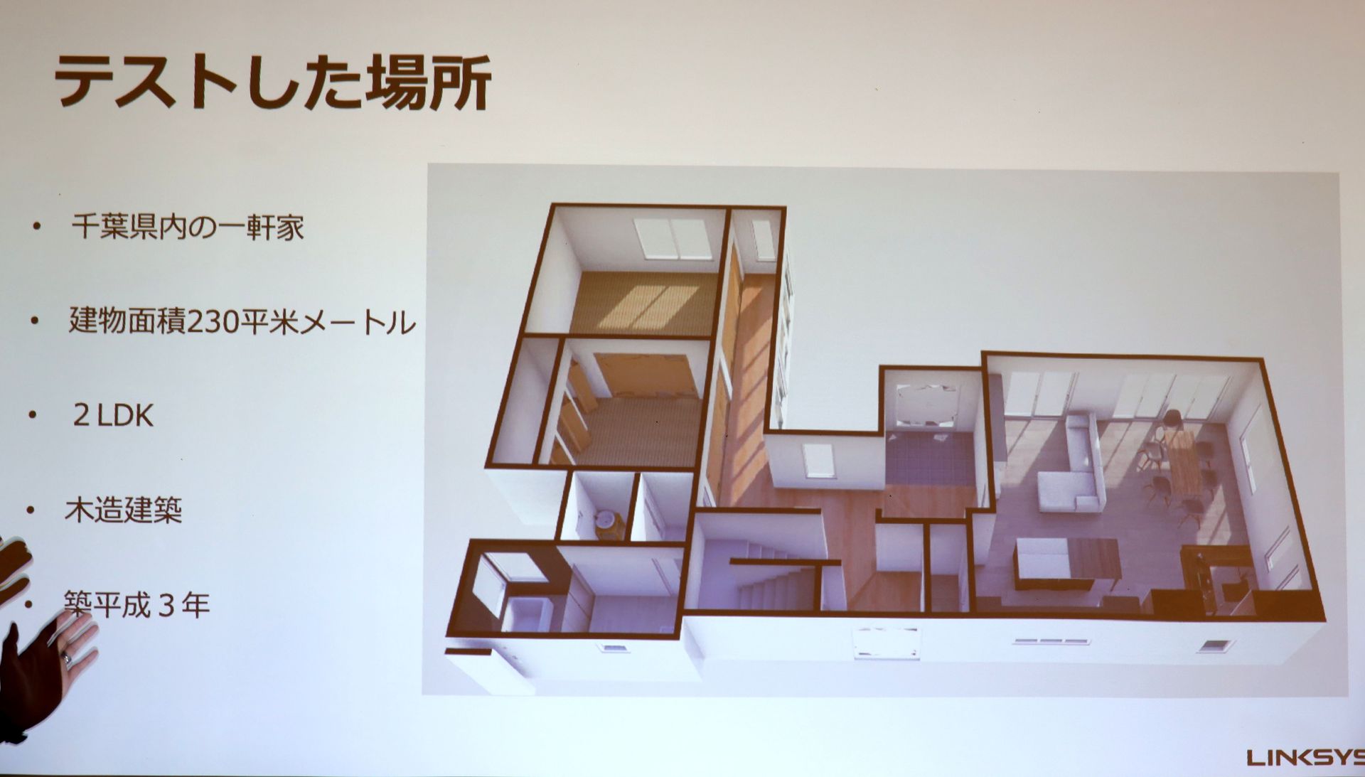 テスト会場はスタッフの自宅を使用。かなりデカい