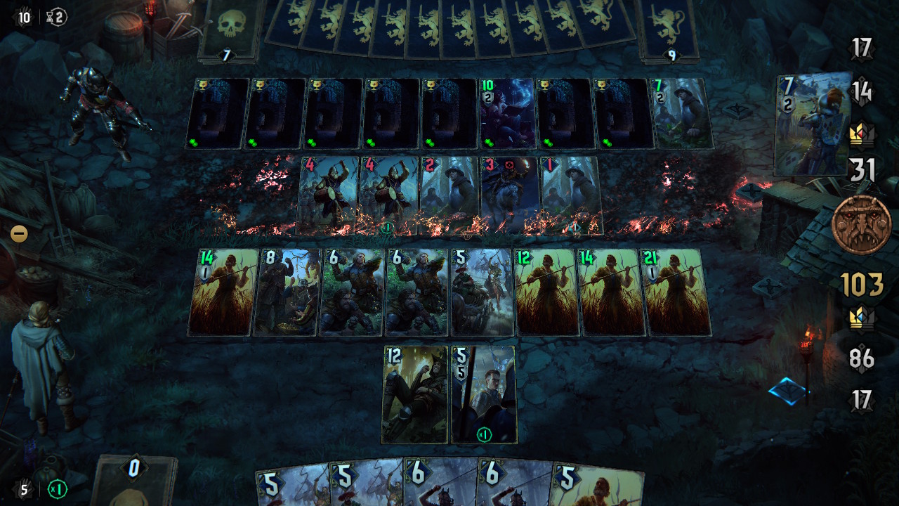 ウィッチャーの世界だけあって、怪物が多く出没してくる。ストーリーバトルと違い、これは「パズルバトル」なり、特別なルールと特定なカードで解けないといけない。出てくる頻度とペースもいいし、難易度がちょうどよい