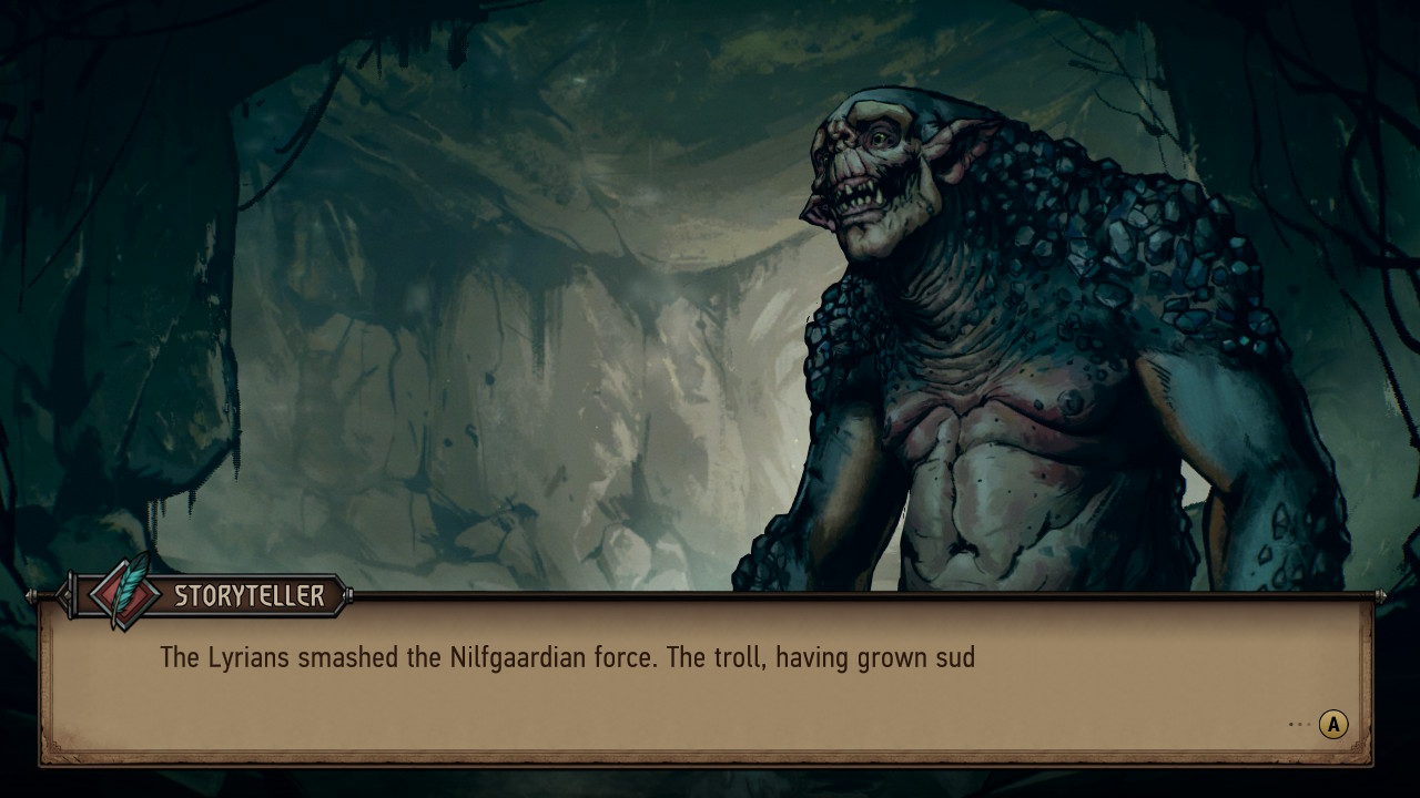 この虐められていたトロールと出会って、かわいそうだったから救ってあげた！　当時は、やっぱり自分はいい人間だな、慈悲深い支配者だ自己満足していたが、あとで裏目に出てくるのが「ウィッチャー」の世界だ