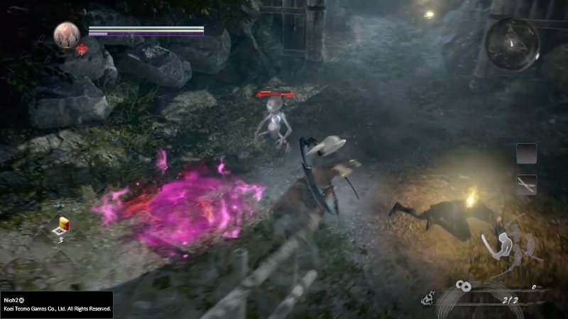 餓鬼の攻撃を華麗に避ける筆者