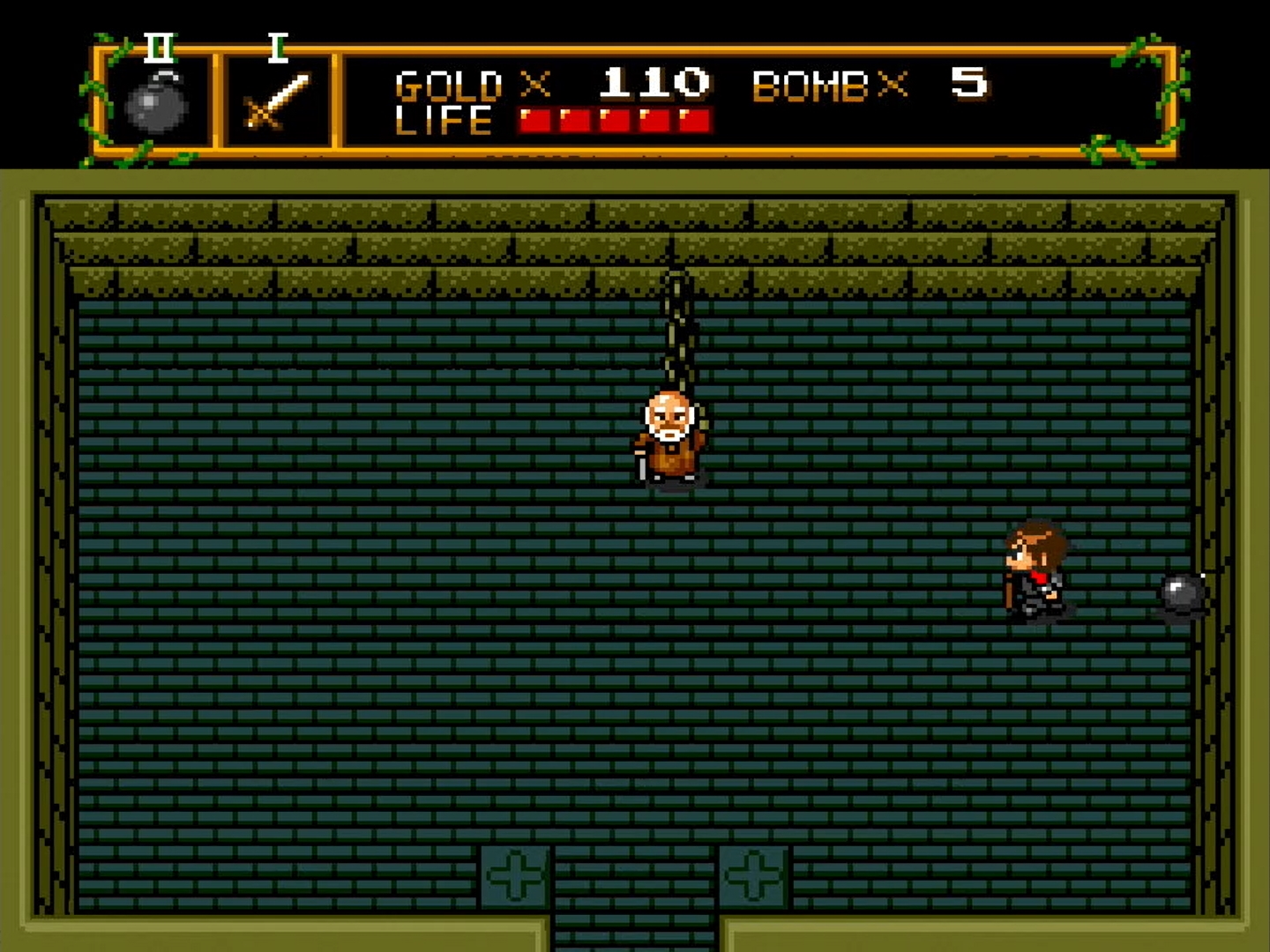 迷宮内では爆弾を使って壁を壊し、隠し部屋に行く必要がある。爆弾は最大8個まで持てるが、冒険を進めていくと持てる数を増やしてくれる人が現われる