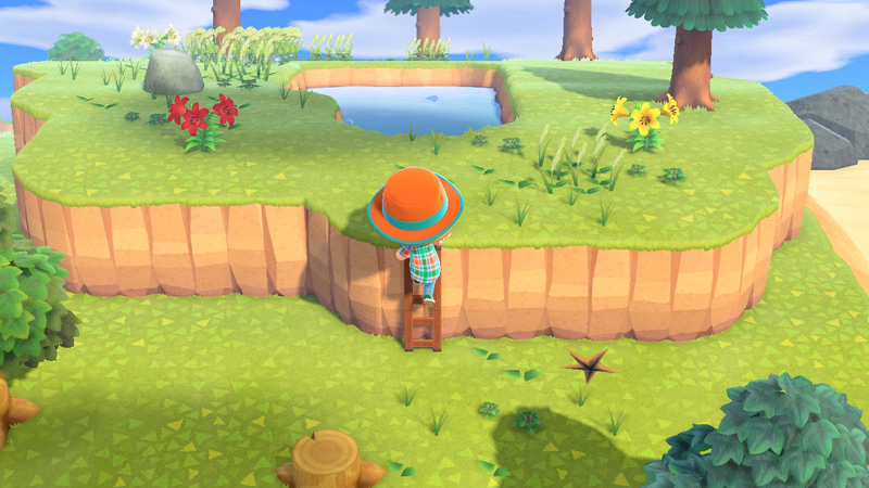 「はしご」がないと登れない崖