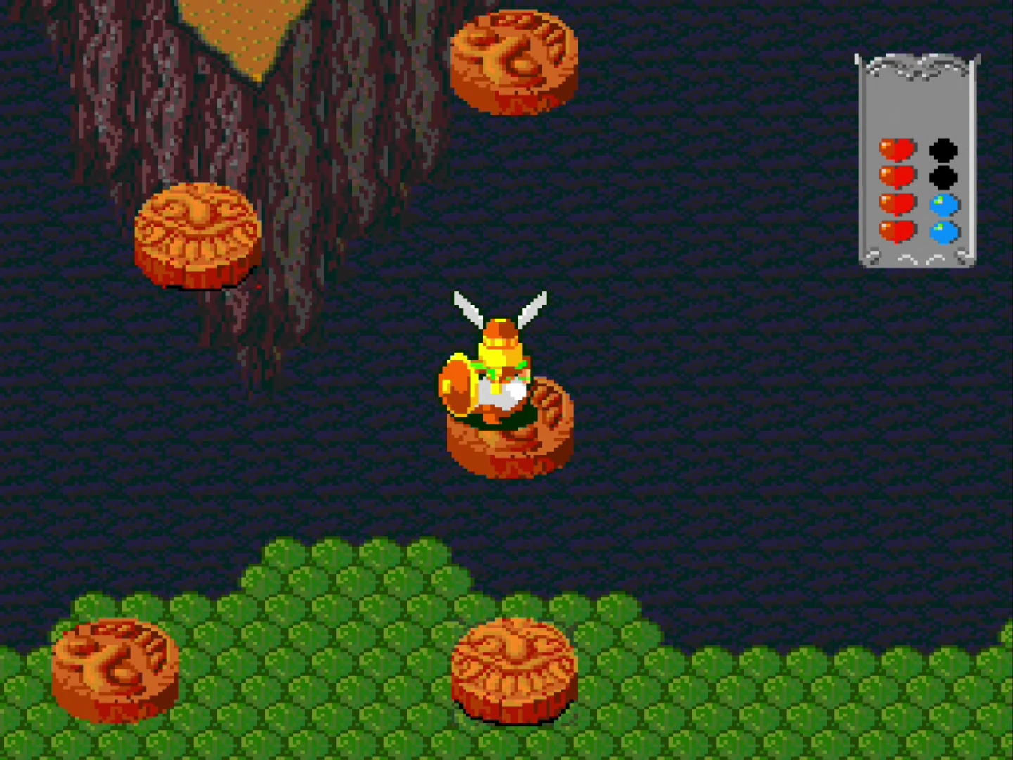 動く足場をジャンプで次々と飛び移っていくような仕掛けも用意されている。足場を踏み外すと落下してダメージを受けてしまう