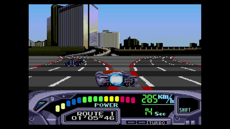 コース分岐も「アウトラン」スタイルで、段々とコースが離れていく