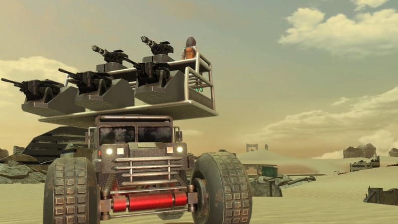 モンスターの名に相応しい大径タイヤで世紀末の荒野を疾走！　戦車タイプのシャシーよりもスピーディーで機敏な走りが楽しめる