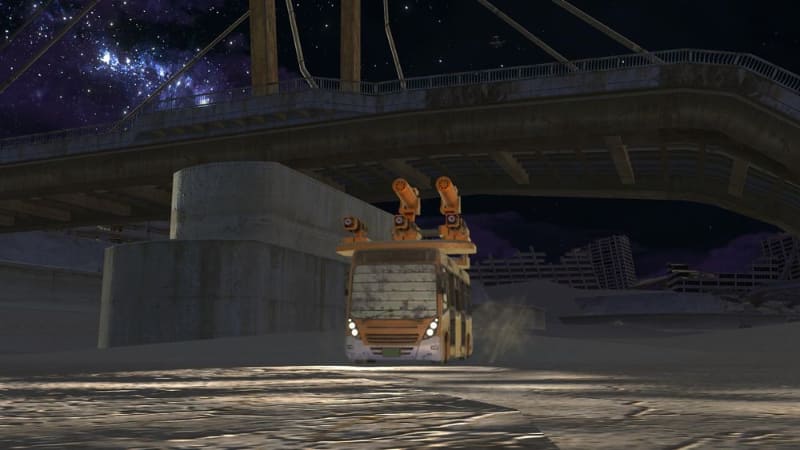 闇夜を切り裂く精悍なフォルムのヘッドライト。運転中の気分はあたかも大型トラックの運転手