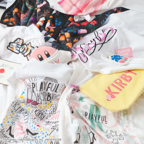 星のカービィ　playful kirby パーカー　白 カービィがおしゃれにアレンジされたTシャツなども！ 「PLAYFUL KIRBY