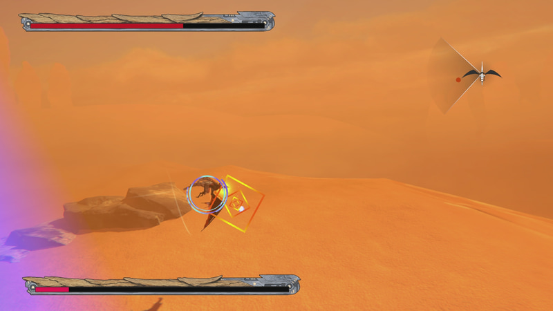 横を向いたときはドラゴンの操作ができない。敵弾は撃ち落とそう