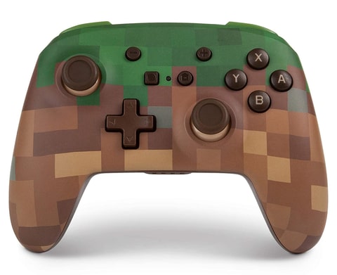 Nintendo Switch 本体 プロコン マイクラ Minecraft」の草ブロックデザインのSwitch用ワイヤレスコントローラー