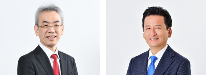 左から河津秋敏氏と山口祥義知事