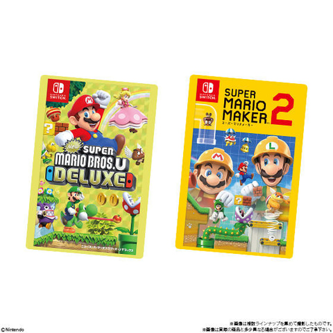 歴代「マリオ」シリーズのパッケージがデザインされたカード付き