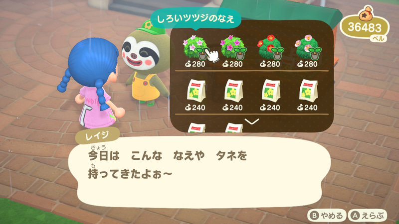 低木や花の種を植えて、島を植物でいっぱいにしよう