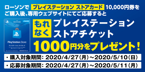 PS Storeカード10,000円分を購入で、さらに1,000円分が手に入る